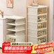 安爾雅免安裝鞋柜門(mén)口鞋盒可折疊鞋架玄關(guān)防塵透明磁吸收納儲物柜  6矮