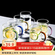 唯銘諾玻璃喝水杯耐熱茶杯子套裝家用帶把透明高硼硅玻璃杯 6只裝300ML