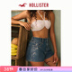 HOLLISTER25夏Y2K碎花刺繡高腰熱褲牛仔短褲女裝349-5297 深色 24 160/60A 00標準版