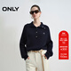 ONLY2025秋季新款優(yōu)雅知性插肩袖純色大翻領(lǐng)針織衫女|125313027 E39深藍色 M