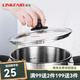 凌豐（LINKFAIR）玻璃蓋湯鍋蓋 304不銹鋼包邊煎鍋蓋蒸鍋蓋22cm