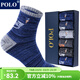 POLO男士厚款保暖中筒襪6雙禮盒 秋冬時(shí)尚吸汗柔軟舒適棉襪跑步襪 6雙 五色【型號3294】 均碼39-45碼鞋合適