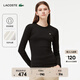 LACOSTE法國鱷魚(yú)女裝25秋冬純色圓領(lǐng)修身正肩T恤打底衫|TF1692 031/黑色 M 38