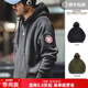 馬登工裝 美式休閑重磅搖粒絨衛衣連帽百搭加厚抓絨套頭衫男春季 黑色（無(wú)魔術(shù)貼） 2XL
