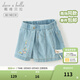 戴維貝拉（DAVE＆BELLA）女童牛仔裙褲兒童休閑褲寶寶短褲夏季新款童褲洋氣小女孩褲子 牛仔藍【現貨】 110 cm（建議身高100-110cm）