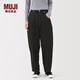 MUJI女式 木棉混 牛仔桶形褲 女款褲子 25年冬季 女裝 蘿卜褲 黑色 M (160/66A)