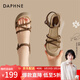 達芙妮時(shí)尚坡跟涼鞋2026夏季新款坡跟厚底防滑耐磨百搭田園風(fēng)高跟鞋 咖色 36 (230mm) 標準碼