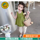 G.duck小黃鴨2026新款夏季女童無(wú)袖連衣裙時(shí)尚百搭洋氣背心裙休閑出游 圖片色 90 (建議身高80cm-90cm)
