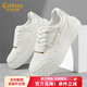 卡賓板鞋男2026春季新款休閑運動(dòng)鞋時(shí)尚百搭厚底增高鞋子男士輕奢潮鞋 白色 39 【標準皮鞋尺碼】