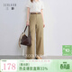 三彩2026春季新款高智感休閑褲九分褲高腰通勤西裝褲卡其直筒褲M(mǎn) 卡其色 L 165/72A 165/72A