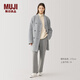 MUJI Labo 女式 混紡山羊絨 無(wú)領(lǐng)大衣 毛呢外套冬季女裝 AF00FA4A 淺灰色 XL (165/92A)