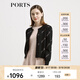 PORTS寶姿女裝 秋冬新品女裝長(cháng)袖短針織夾克SL9K013BKKW002 黑色混色 S