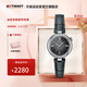 天梭（TISSOT）【官旗】瑞士手表 新款小美人系列星光款石英女表 黑盤(pán)皮帶T152.010.16.038.00