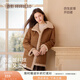 香影【咩咩絨】美拉德仿麂皮絨外套女2025冬季新款駝色中長(cháng)款大衣 駝色 L 165/88A/110-125斤