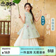 ASK JUNIOR國風(fēng)新中式套裝女童2025夏兒童背心連衣裙馬面裙兩件 綠色  150 
