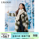 LAGOGO含羊毛中長(cháng)款大衣女拉谷谷2024年冬季新款西裝領(lǐng)格紋雙面呢 綠米 L