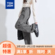 唐獅（TonLion）2024工裝褲女休閑多袋闊腿長(cháng)褲百搭 深巖灰 M 