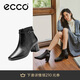 愛(ài)步（ECCO）職場(chǎng)優(yōu)雅高端小羊皮方頭高跟時(shí)裝女靴 型塑290983 黑色37