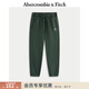 Abercrombie & Fitch美式百搭抓絨LOGO束腳運動(dòng)衛褲長(cháng)褲25秋冬新款男裝134-5147 綠色 S (175/76A)