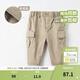戴維貝拉（DAVE＆BELLA）男童工裝褲加絨兒童褲子男寶寶休閑褲洋氣小童長(cháng)褲秋冬幼兒童褲 卡其色【常規款】DBS16289 110 cm（建議身高100-110cm）