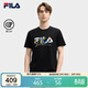 FILA 斐樂(lè )易烊千璽同款男子針織短袖衫夏時(shí)尚休閑簡(jiǎn)約基礎圓領(lǐng)T恤