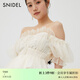 SNIDEL春夏甜美一字領(lǐng)露肩荷葉邊薄紗襯衫上衣SWFB241136 象牙白 均碼 （F）
