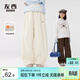 左西女童加絨褲子秋冬2025新款保暖兒童燈芯絨彎刀褲長(cháng)褲 咖啡色 140
