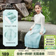 英氏（YEEHOO）兒童漢服女童馬面裙中大童裝中式國風(fēng)雪紡半身裙春裝 藍色 160