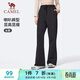 駱駝（CAMEL）運動(dòng)褲女休閑透氣微喇修身針織衛褲子 J25CAVL6016 幻影黑 M