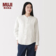 MUJI女式 木棉混雙層紗織盤(pán)扣襯衫女士襯衣外套26年春季女裝 BC2R7A6S 米白色 L (165/88A)