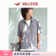 HOLLISTER美式25夏肌理感外搭格子短袖襯衫男裝325-5205 黑色格子 M (180/100A)