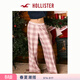HOLLISTER美式法蘭絨翻腰LOGO粉格子外穿睡褲25秋冬女裝346-5098 粉色格子 S 165/68A 標準版