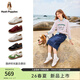 暇步士（Hush Puppies）德訓鞋女春夏運動(dòng)真皮休閑鞋百搭時(shí)尚薄底板鞋 泡沫白 37