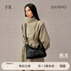 半坡飾族（bampo）綿綿包中號 頭層納帕牛皮單肩包秋冬新款大容量HOBO包女38禮物 墨碳黑930