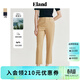 ELAND衣戀九分小腳褲女收腰提臀彈力修身長(cháng)褲夏新款 卡其色(35)Beige L