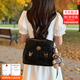 BLACKKISS包女包英倫雙肩包小背包新款大學(xué)生女生包上班大容量旅行包美拉德 薄暮流金雙肩包  黑色