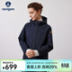Navigare意大利小帆船小個(gè)子風(fēng)衣女士秋季中長(cháng)款連帽外套寬松通勤防風(fēng)夾克 海軍藍 L