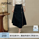 KBNE半身裙女新中式馬面裙中長(cháng)款2026夏季新款高腰a字裙半裙長(cháng)裙 黑色 L