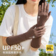 萬(wàn)寶綠防曬手套女夏季加長(cháng)薄款男戶(hù)外防紫外線(xiàn)騎行開(kāi)車(chē)防滑觸屏冰絲袖套 UPF50+【拿鐵棕】涼感冰絲防曬