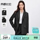 尚都比拉2025年春秋西裝外套女氣質(zhì)通勤一?？劢饘贅思倏诖鞣?黑色  L 
