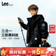 Lee兒童春季沖鋒外套新款男女童裝三防戶(hù)外連帽夾克三合一上衣 黑色【升級款】--兩件套 150 cm