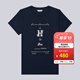 哈吉斯（HAZZYS）女裝 夏季款LOGO印花青春活力休閑T恤衫女ASTSE03BE70 藏青色NV M (160/84A 38)