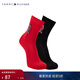 Tommy Hilfiger【兩雙裝】男裝經(jīng)典龍紋刺繡紅色微彈中筒商務(wù)休閑運動(dòng)襪子 紅色/黑色612 2雙 均碼 OS