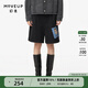 幻走（MOVEUP）2024秋季新款.FUN系列拉鏈趣味印繡設計師休閑短褲女 黑色 S
