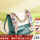 蔻一（Cnoles）包包女包2026女士斜挎包高級感單肩小方包生日禮物送女友 米白配綠-新款走心禮物送老婆