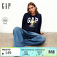 蓋璞（GAP）女裝冬季款logo印花寬松圓領(lǐng)抓絨長(cháng)袖衛衣美版784241