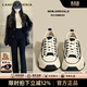 CAMILA KSENIA輕奢品牌板鞋女2026年新款春季增高帆布鞋厚底休閑百搭運動(dòng)小白鞋 黑色 36
