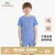 英氏（YEEHOO）【商場(chǎng)同款】?jì)和揖臃弦孪募径绦渫笟庵窭w維睡衣男童女童 石藍 120 cm（建議身高108-120cm）