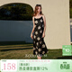 三彩2026春季新款圓領(lǐng)吊帶無(wú)袖碎花裙法式連衣裙直筒長(cháng)裙浪漫M 漆黑色花卉 L 165/88A