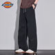 Dickies高端美式闊腿垂感休閑褲男士夏季新款潮牌帥氣彈力免燙寬松直筒褲 黑色 【官方正品】 XL
